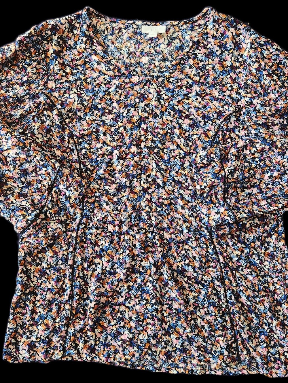 J.Jill Floral Top Size Medium, 3/4 Sleeves